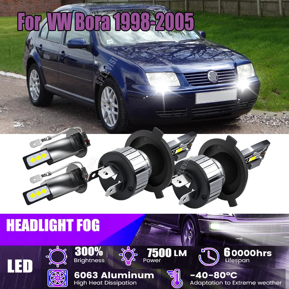 

H4 H3 LED Headlight Fog Lamp Bulbs Mini Compact Design Perfcet Light Beam For VW Bora 1998 1999 2000 2001 2002 2003 2004 2005