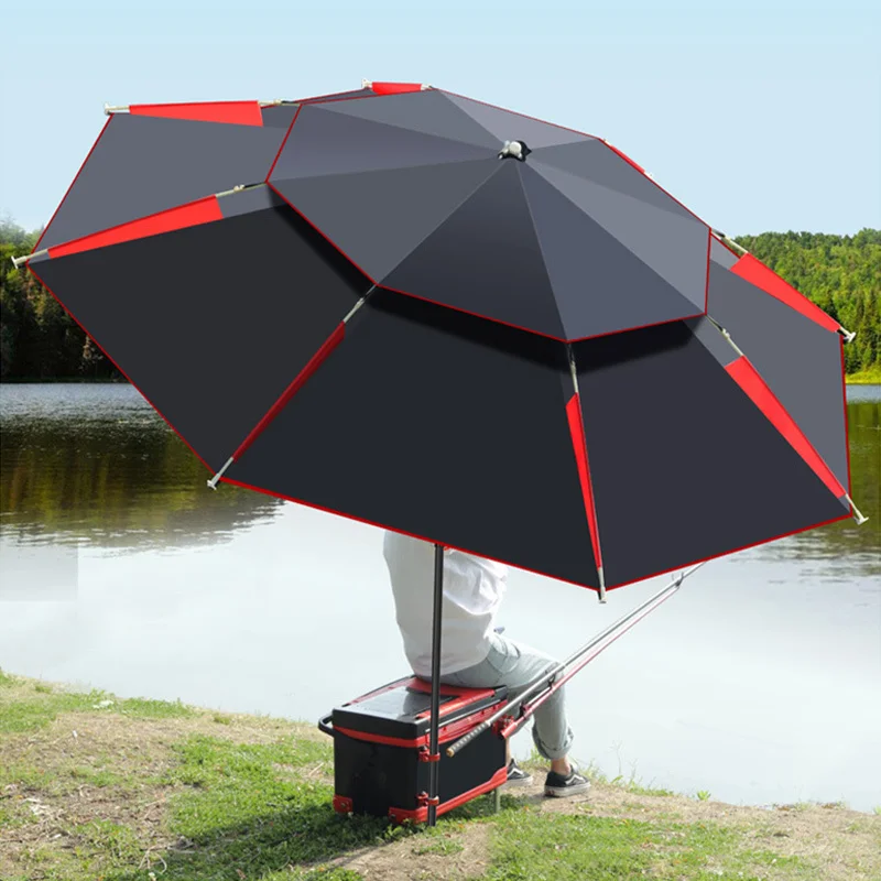 Imagem -06 - Portátil Rainproof Fishing Umbrella Camping Pesca ao ar Livre Proteção Solar Grande Arc 360 ° Ajustável 18 m 12 Pessoas