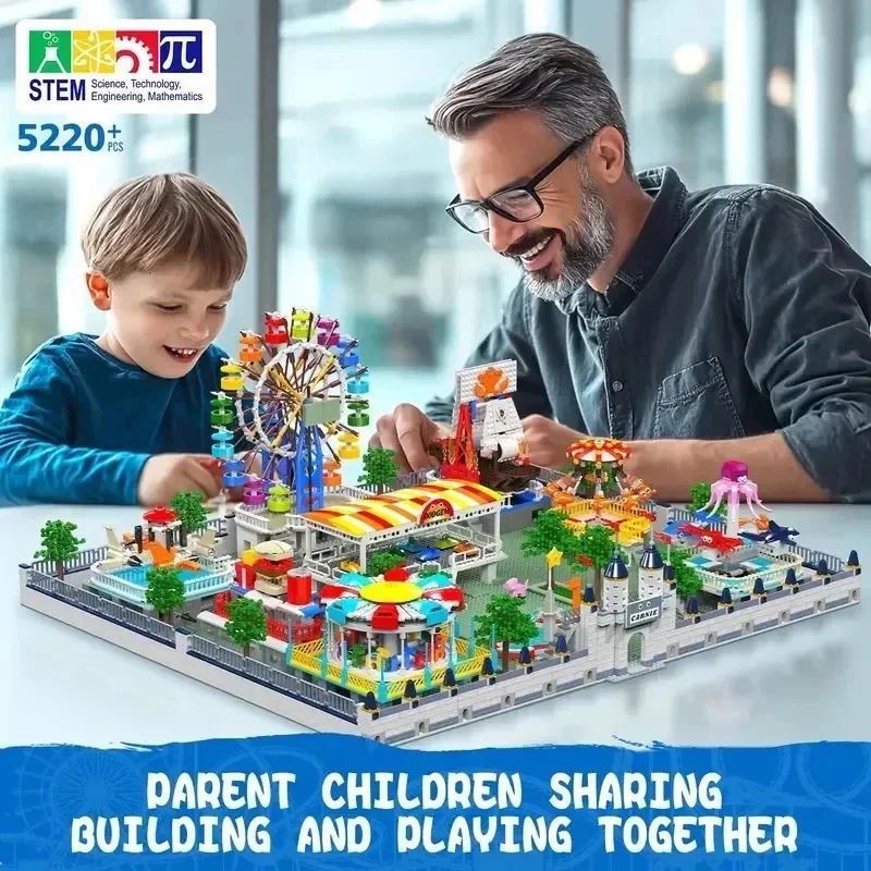 5220Pcs Mould King 11022 Amusement Park Building Block High Difficulty Giant Puzzle Model Assembly Creative Birthday Gift
