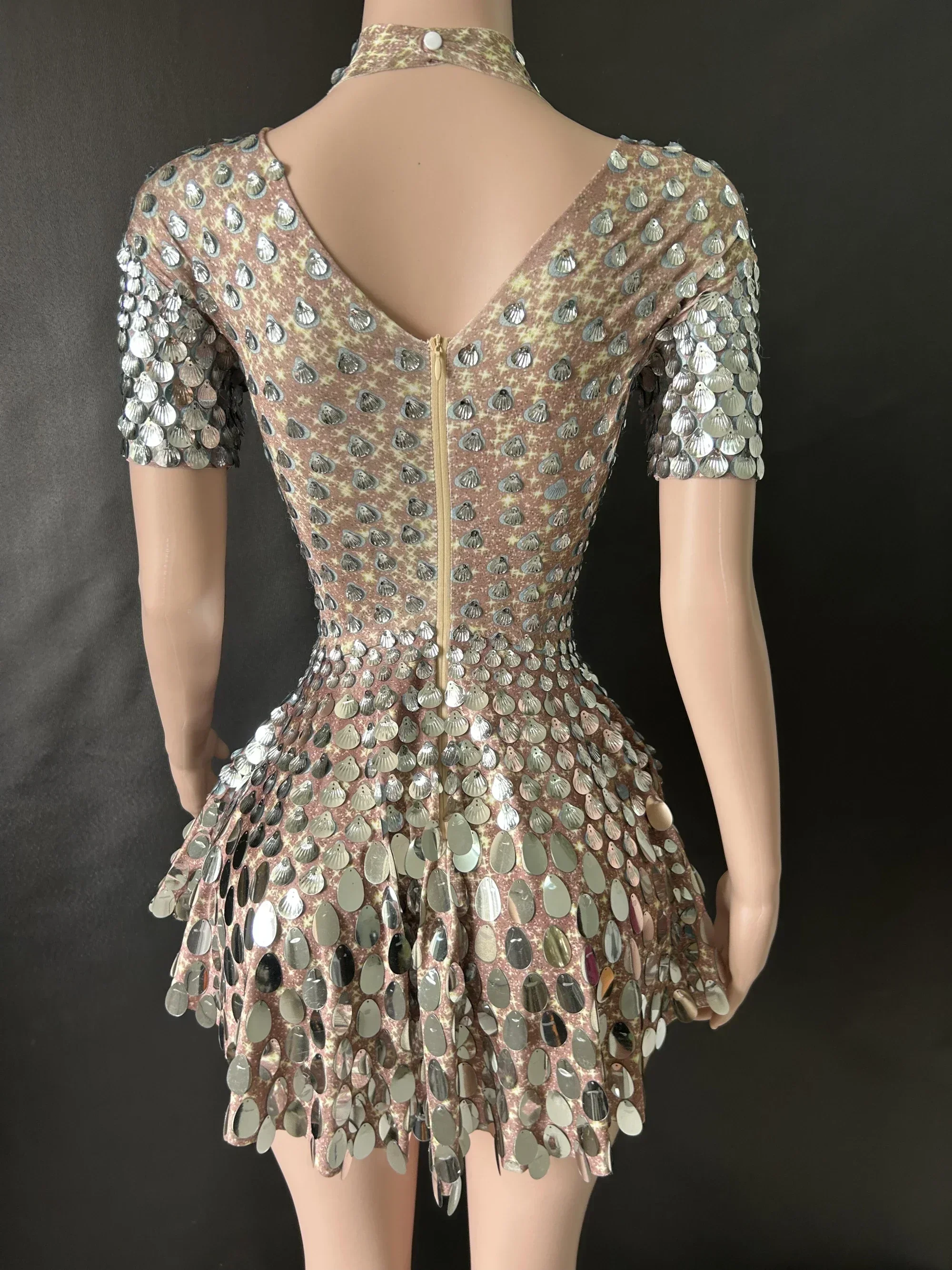 

Party Dress Sexy Nightclub Leotard Shining Lovely SequinsMini Costume Celebrate Rhinestone Bodysuit Birthday Dresses Bar Stage