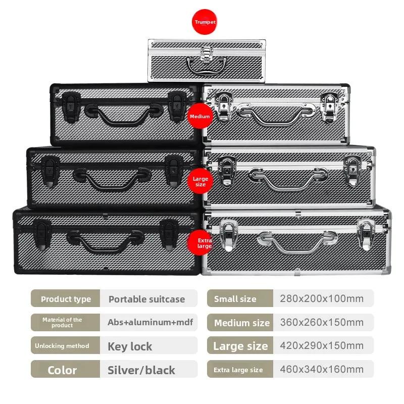 Carbon Fiber Aluminum Alloy Waterproof Shockproof Tool Case for Coffee Tools Equipment Storage and Carrying