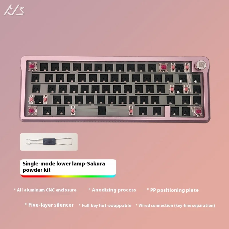 

Low Black Snake Al65 Mechanical Keyboard Kit Wired Single-Mode Rgb Aluminum Lump Under The Lamp Position Comfortable Hand Feel