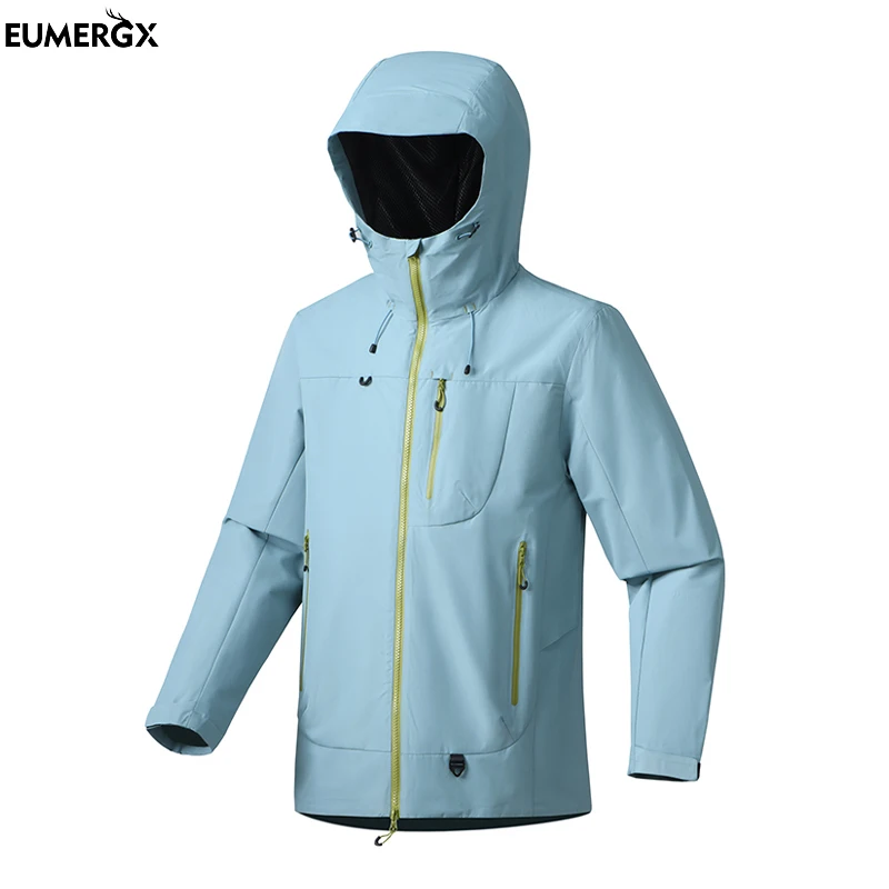 

EUMERGX Men's Women's Waterproof Hiking Jackets Trekking Camping Mountaineering Windbreaker Unisex Outdoor Sporty Rain Coat