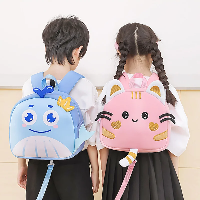 Mochilas Escolares de ballena de dibujos animados para niños, Mochilas Kawaii de peso ligero para niños pequeños, Mochilas Escolares para niños