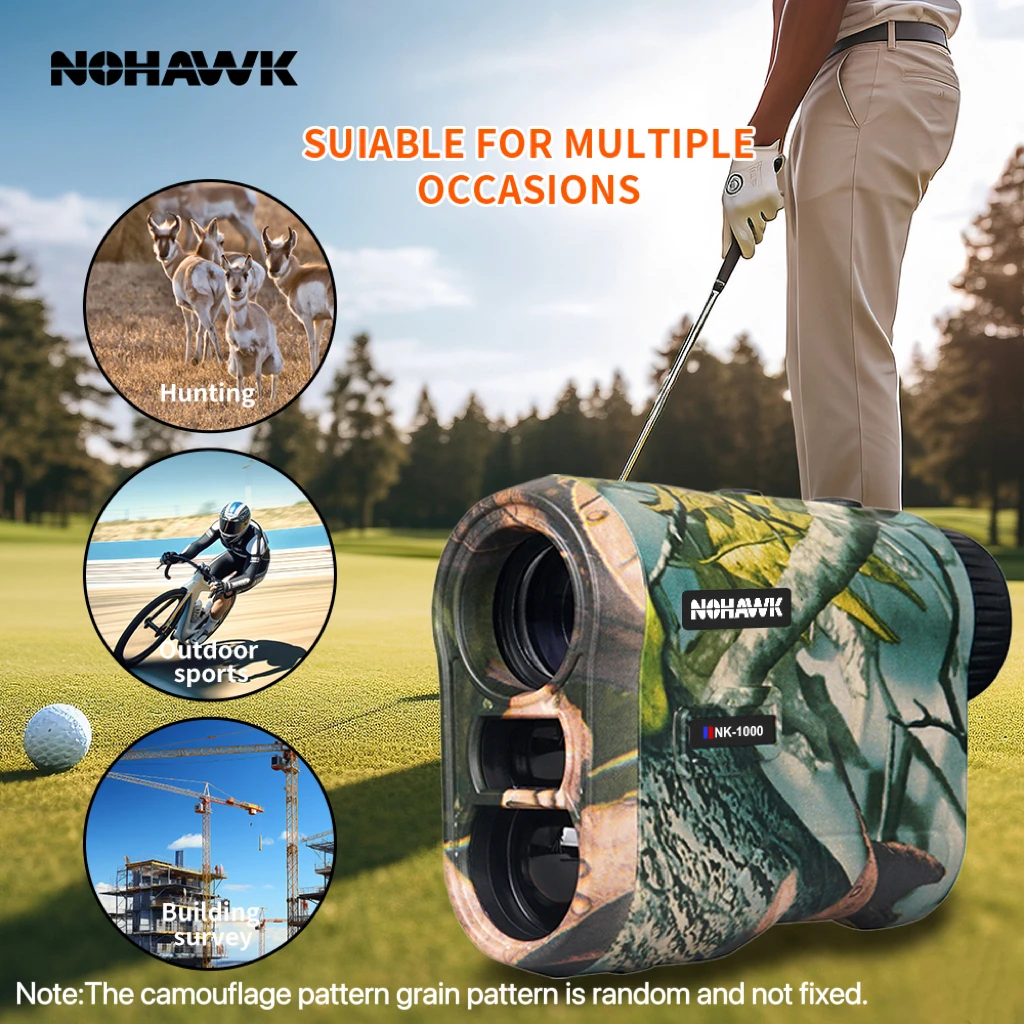 NOHAWK Hunting Rangefinder, 1000M/Yds, 6x Magnification, Angle, Speed Distance Measurement, and Continuous Scanning for Hunting