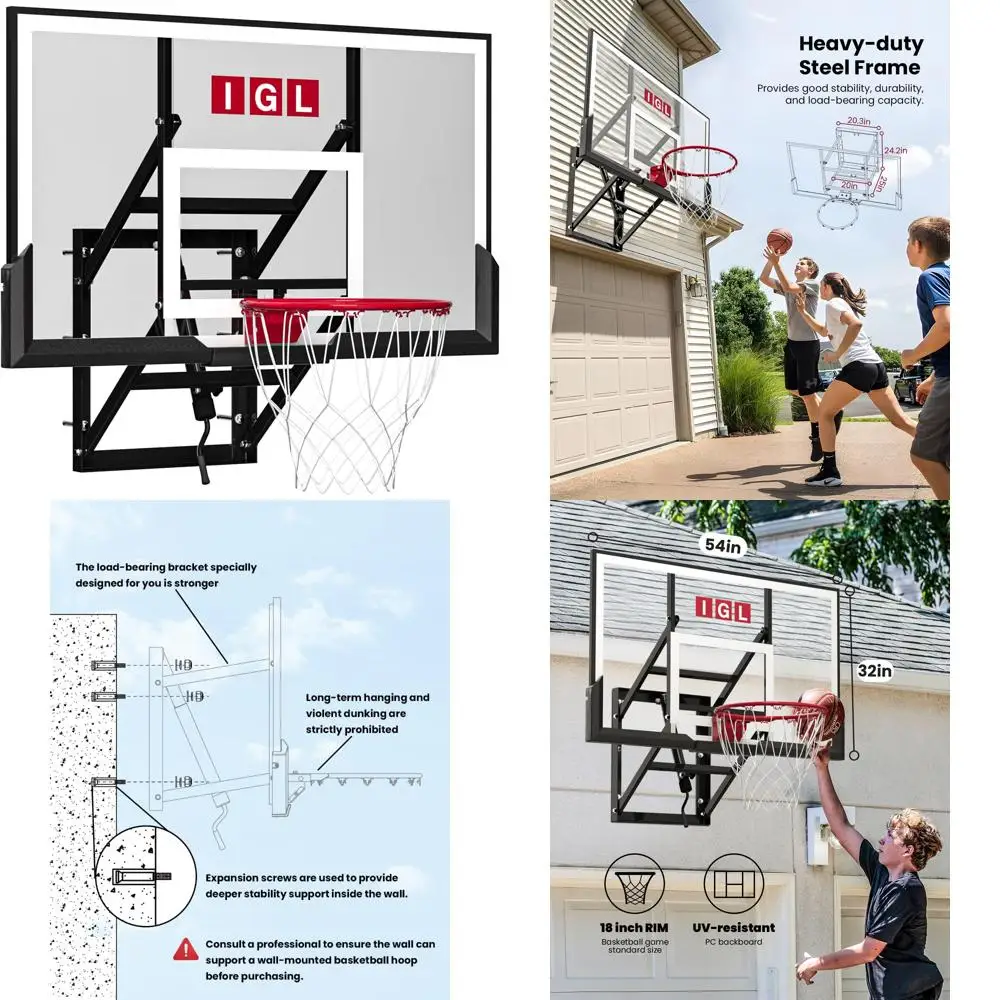 In hoogte verstelbare basketbalring voor buiten met onbreekbaar bord, 7,5ft tot 10FT, robuuste 54 inch rand voor duurzaamheid en lang