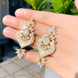 ThreeGraces Luxury Shiny Cubic Zirconia Long Dangle Earrings for Women Fashion Bridal Wedding Party Jewelry E1891