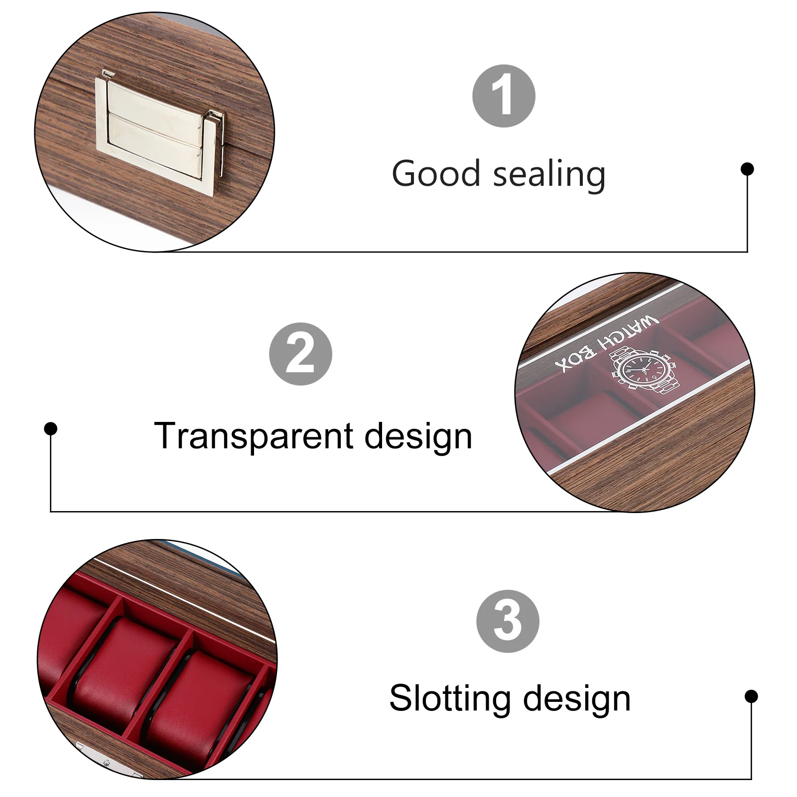 

Vintage 6 Slot Watch Organizer Box Premium Wooden PU Material Scratch Gift for Friends Family Watch Box