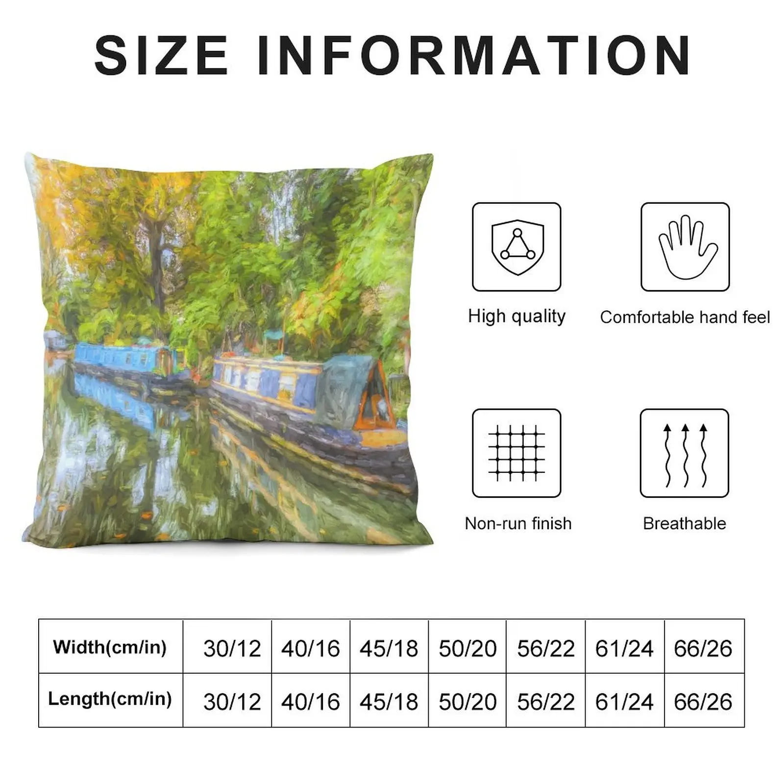 Narrow Boat Serenity Throw Pillow Decorative Cushions For Living Room Cushions For Children Pillow Cases Custom Cushion pillow