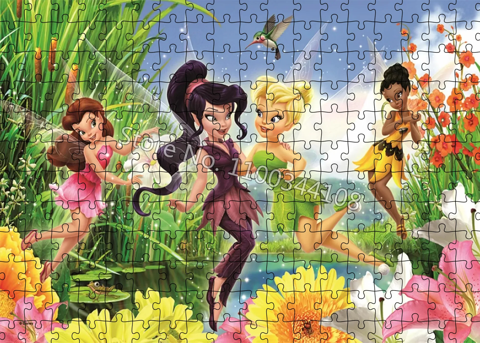 Disney Movie Fairies 300/500/1000 Pcs Puzzles Tinker Bell Jigsaw Puzzle Educational Toys Adult Decompression Game Handmade Gift