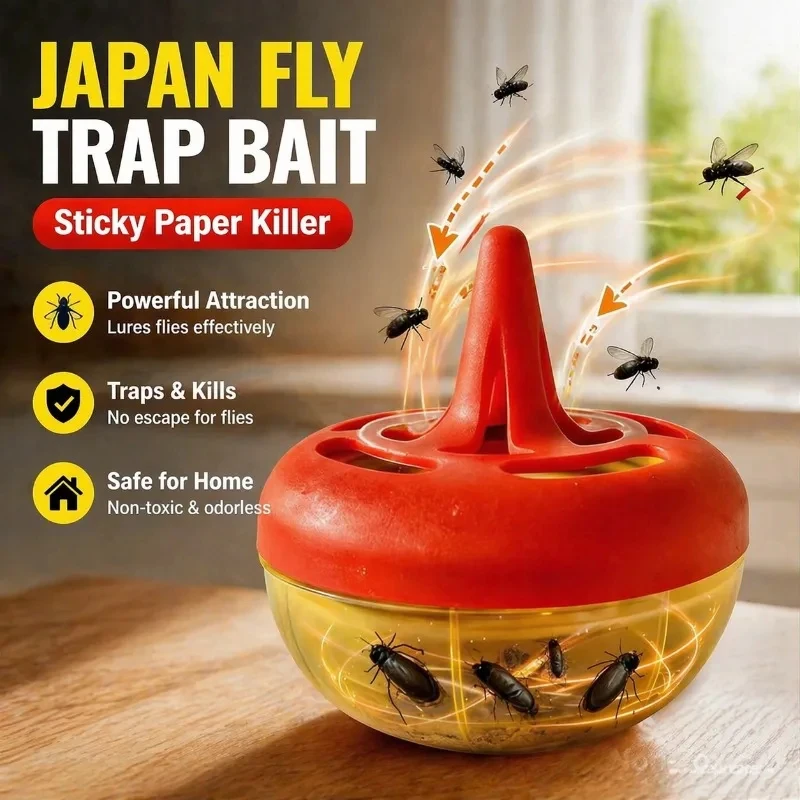 Household Fly Trap Sticky Glue Paper Disposable Catcher Box Safe Indoor Gnat Bait Medicine Eliminator Eradicate