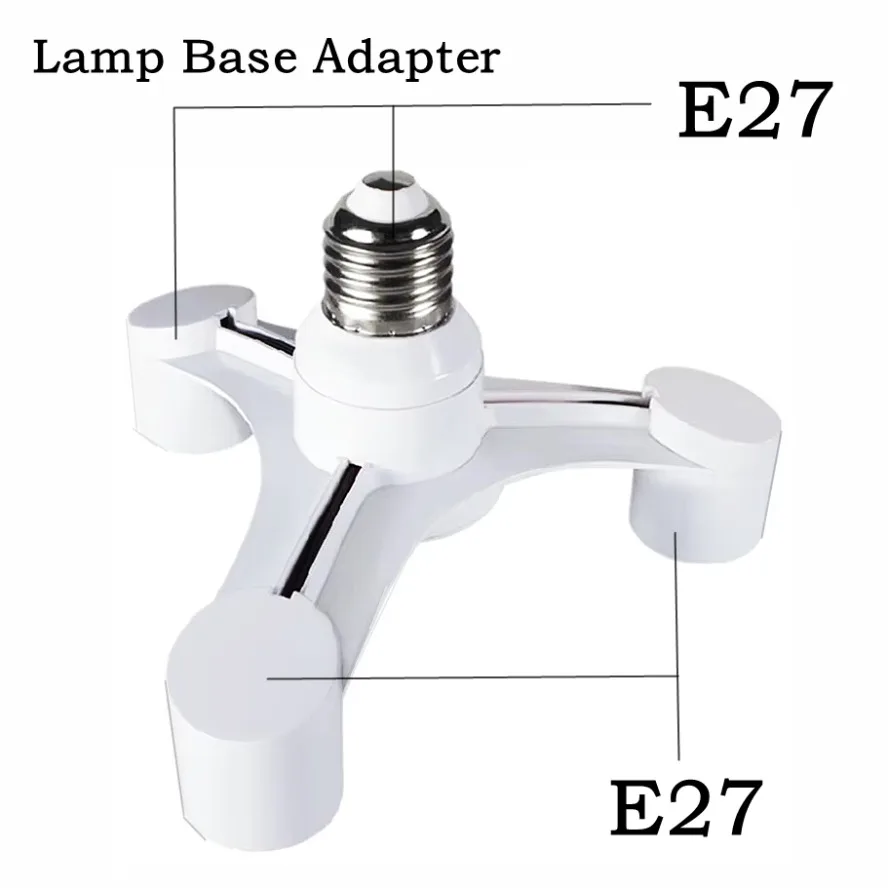 

220V 110V 3 in 1 E27 To E27 Extended LED Lamp Bulbs Socket Splitter Adapter Holder Photo Studio Pendant Lamp Adapter Lamp Holder