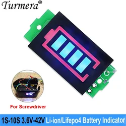 Turmera Lithium and Lifepo4 Battery Indicator LED Display 4.2V 8.4V 14.4V 18V 21V 25V 12V 24V 36V 48V for Screwdriver Drills Use