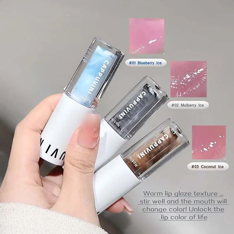 カプチーニ サンドアイス ダブルカラー リップグレイズ モイスチャライザー スムース プランプ リップス 簡単塗布 色彩強化 リップグロス リップスティック