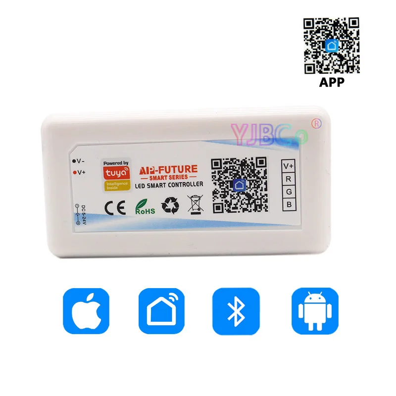 

5V 12V 24V Single color/CCT/RGB/RGBW/RGBCCT 2.4G Wifi LED Strip Controller touch Remote Light tape Dimmer Tuya APP Smart Home