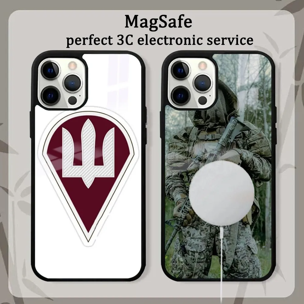 Ukrainian Airborne Forces Phone Case For IPhone 16 15 14 13 12 11 Pro Max Plus Mini Magsafe Mirror Wireless Magnetic Cover