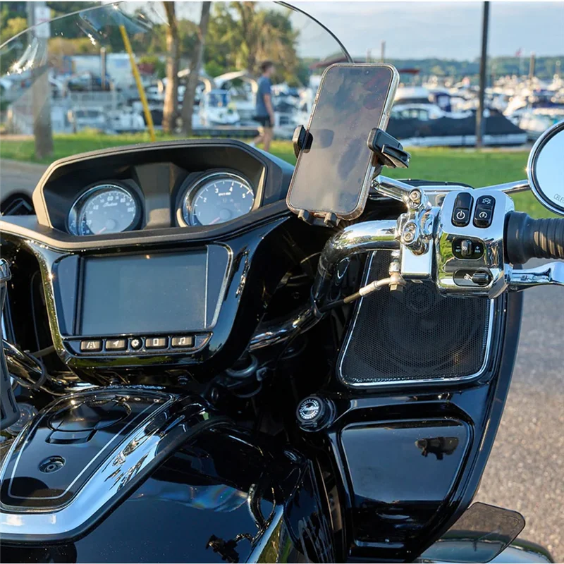 

Perch Mount Offset Motorcycle Phone Holder Compatible For -Davidson Scrambler R Nine T GL1800 Gold Wing