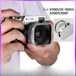 Metal Lens Hood Shade Protector for Fuji X100VI X100V X100F X100T X100S Replaces Len Hood 49 UV Filter