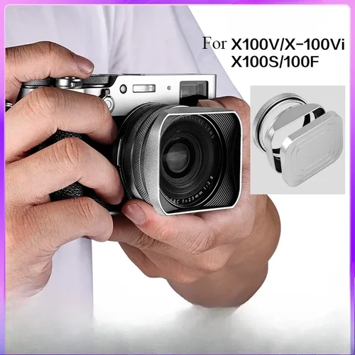 Protector de sombra de parasol de lente de Metal para Fuji X100VI X100V X100F X100T X100S reemplaza el filtro UV 49 del capó de lente