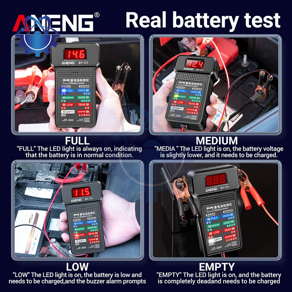 Nieuwe Batterij Tester 12V Lcd Digitale Auto Battery Analyzer Opladen Zwengelen Systeem Tester Auto Batterij Checker Diagnostic Tool