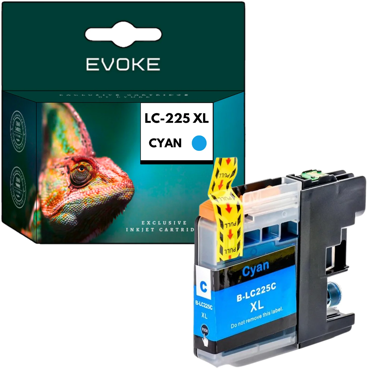 Evoke Compatibele Inkt voor Brother Lc-225Xl Lc225Xl Lc225C Lc225Xlc Cyaan 16 ml 1280 Pagina's Dcp-J4120Dw J562Dw; Mfc-J5320Dw J4620Dw