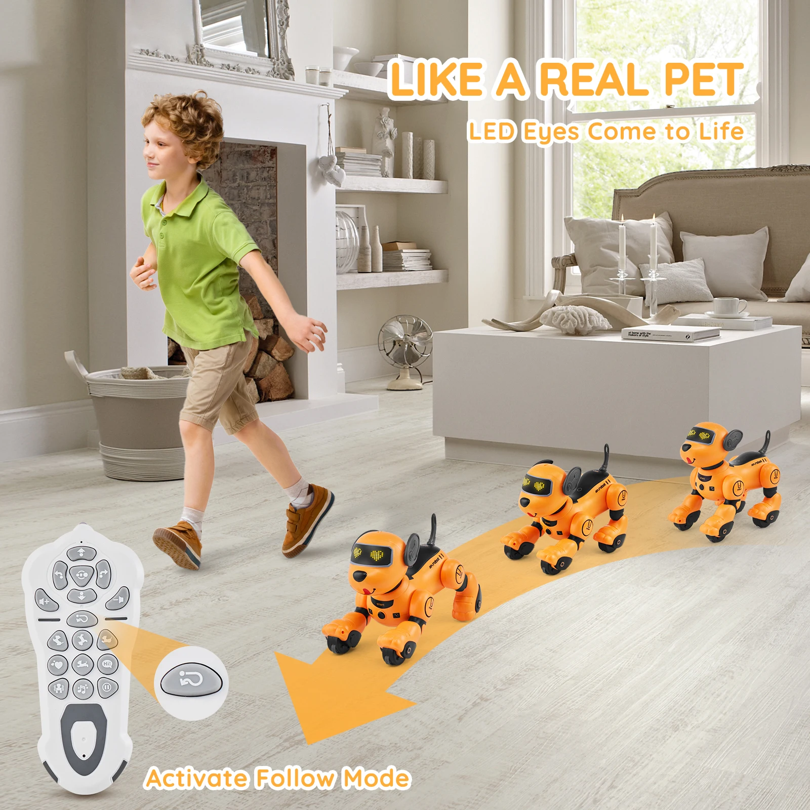 SucceBuy télécommande Robot chien jouet chien Programmable intelligent interactif Robot animal de compagnie pour enfants chant danse RC cascadeur jouet