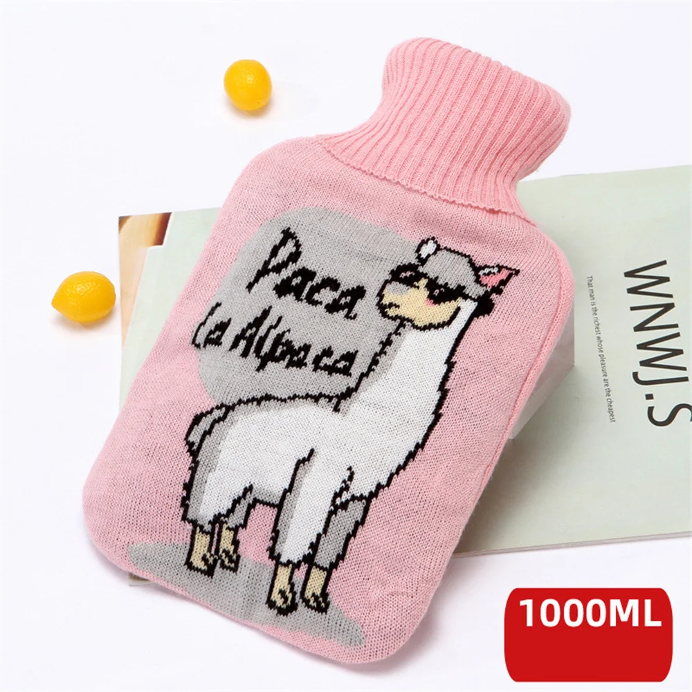 Christmas Hot Water Bottle knitted Cover Hand Foot Warmer Cartoon Household Water Bag Protective Cover Heater Hand Warmer 2000ml