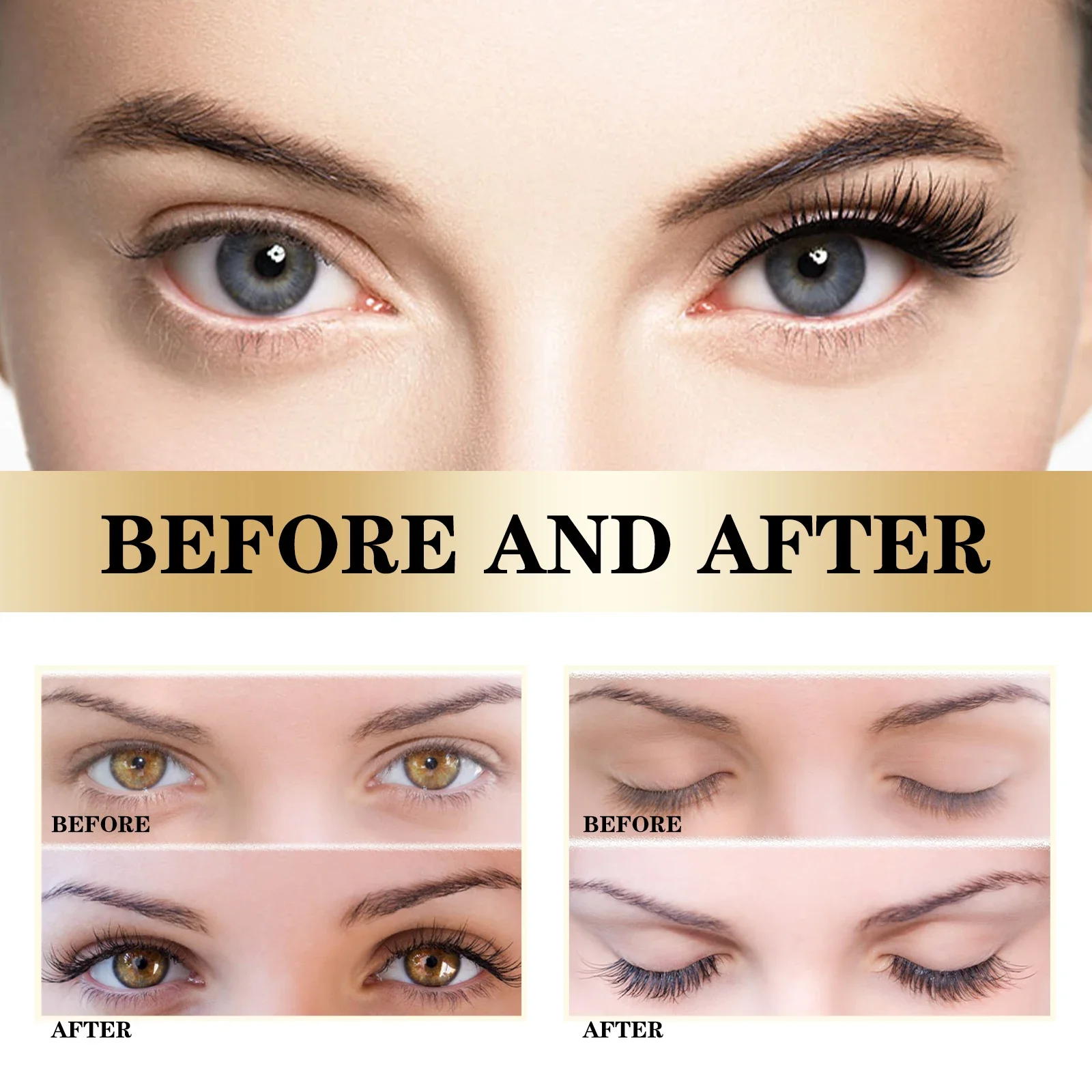 Eelhoe Eyelash Growth Serum Lengthening Mild Curling Eyelash Beautiful Rich Slender Long Moisturizing Eyebrows Portable Mascara