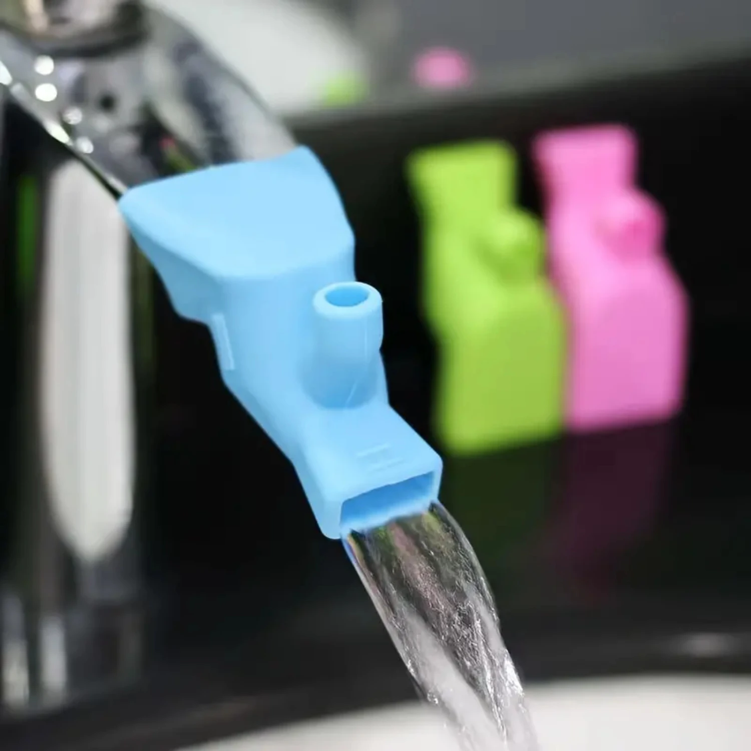 3pcs Silicone Faucet Extender, Easy For Baby To Wash Hands, Not Splashable, 2.75*1.3*1''/7*3.3*2.5cm