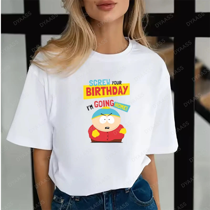 

South Park Cartoon Short Sleeved Men's T-shirt Cotton Casual and Comfortable Summer Women's Clothing