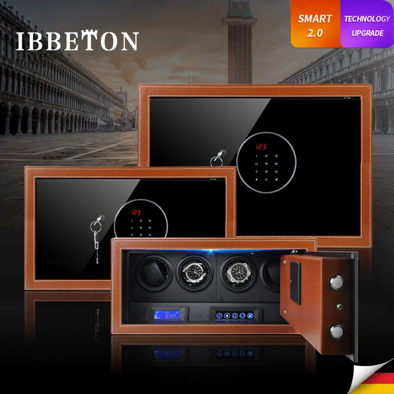 IBBETON Automatic Watch Winder Safe Box Microfiber Watch Winding Box Quiet Motor Storage Display Case Mechanical Watches Boxes