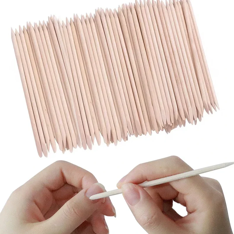 10-100Pcs Nail art Pusher Orange Holz Sticks Nagelhautschieber Entferner Strass Punktierung Entfernung Pediküre Nagel Maniküre Werkzeuge