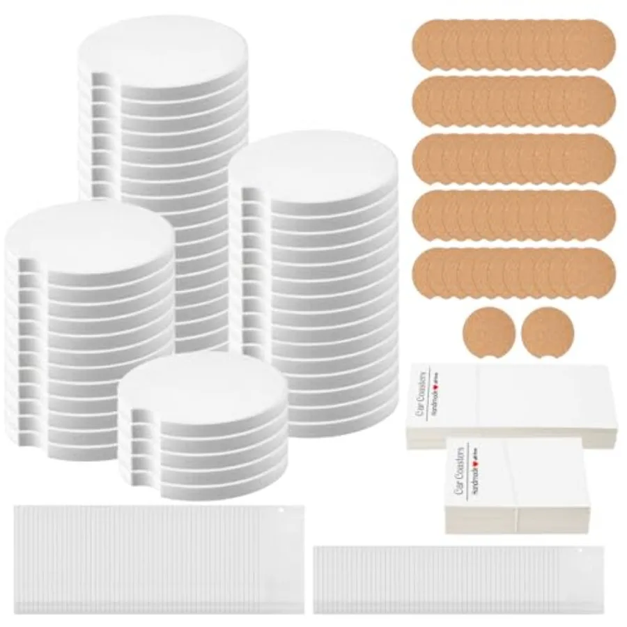 

Набор из 312 керамических подставок для автомобильных подстаканников, 2,64 дюйма, для сублимации, с пакетами и карточками, для держателей в автомобиле