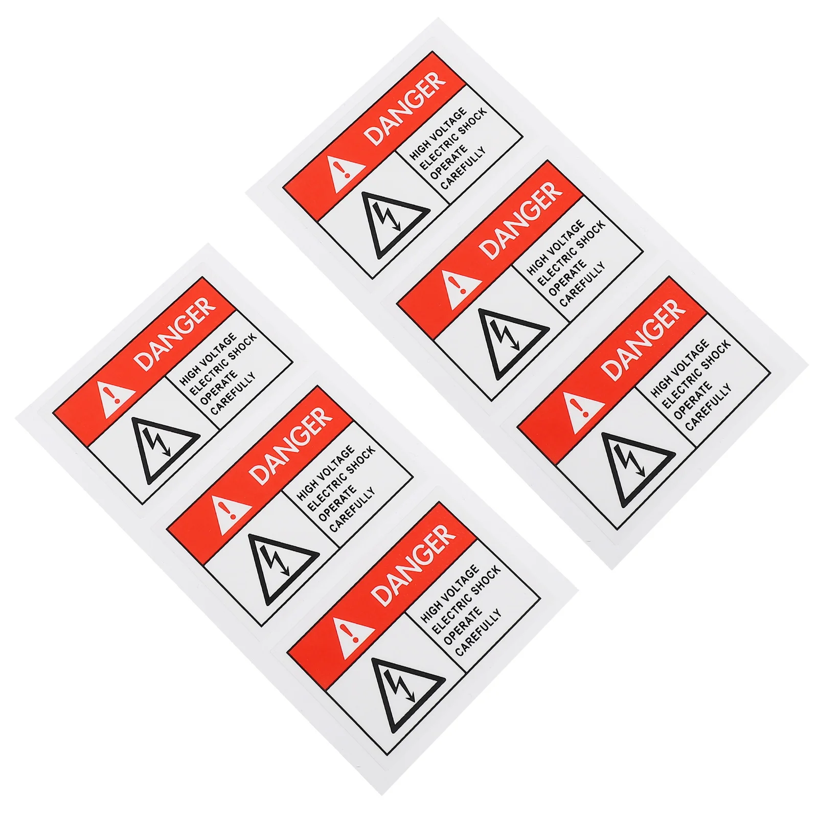 6pcs Electric Shocks Warning Sticker Universal Equipment Safety Decal For Warehouse Office School Factory Pp Material Durable