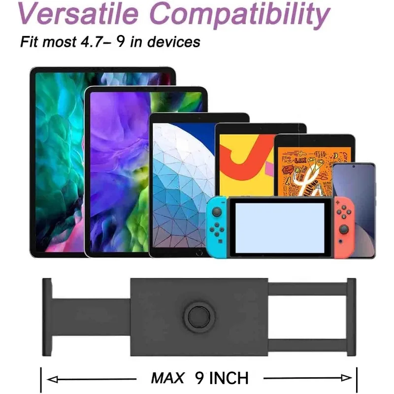 Soporte Flexible para Tablet con Clip de Montaje, Brazo de Acero Sólido para iPad, iPhone, Kindle, Samsung Galaxy, Abraz