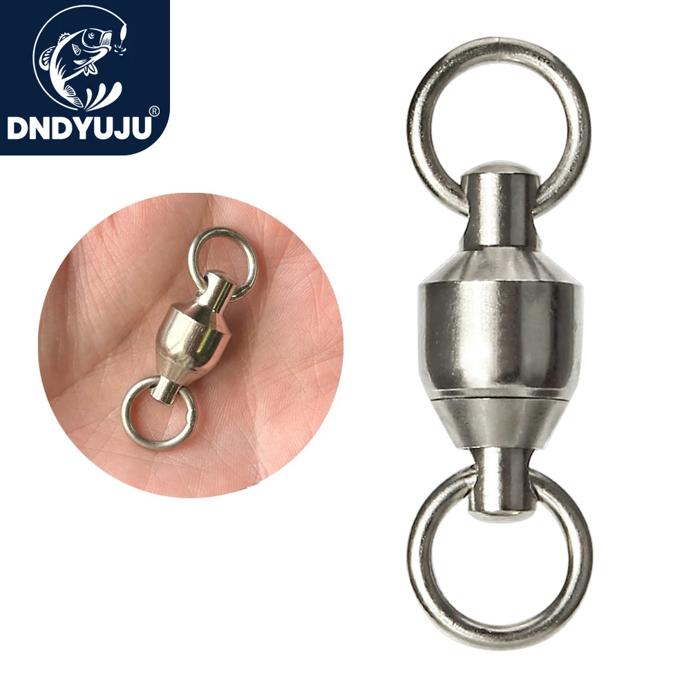 DNDYUJU 20-100pcs Heavy Duty Ball Bearing Fishing Connector Rolling Swivel Stainless Steel Solid Ring Fishing Accessories