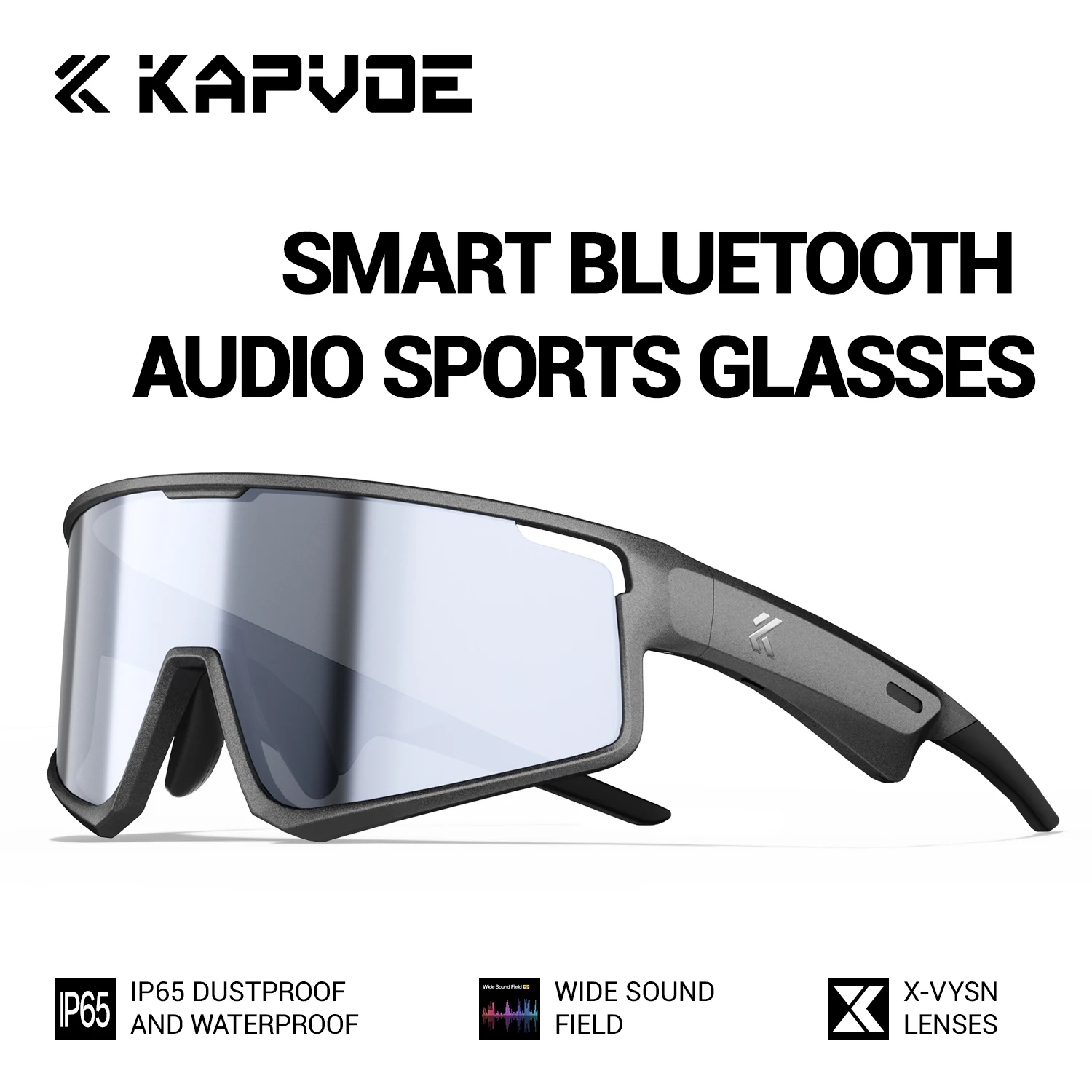 

KAPVOE Bluetooth Cycling Glasses Stylish Sunglasses Hiking Driving Outdoor Running Glasses Mountain Road Sunglasses