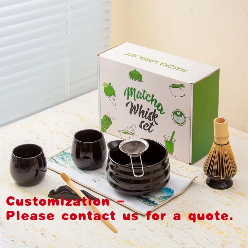 custom.Customized High-End Ceramic Japanese Matcha Tea Set with Spout and 9-Piece Set Tea Ceremony