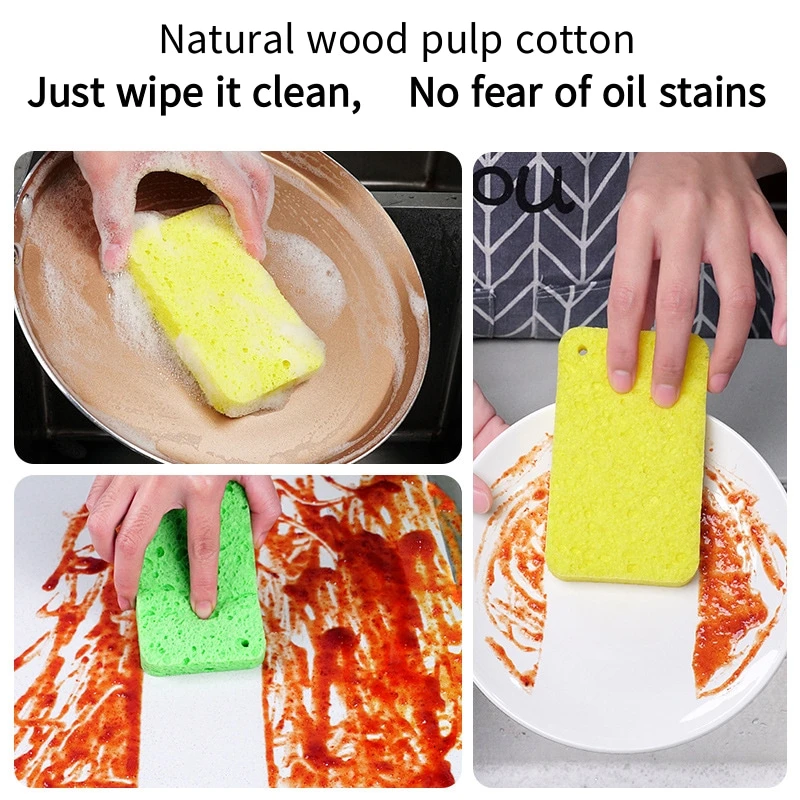 Sponge Rub Compressed Wood Pulp Cotton Household Merchandises Dishwashing Sponge Fast Cleaning Wipe Kitchen Housework Clean Wipe