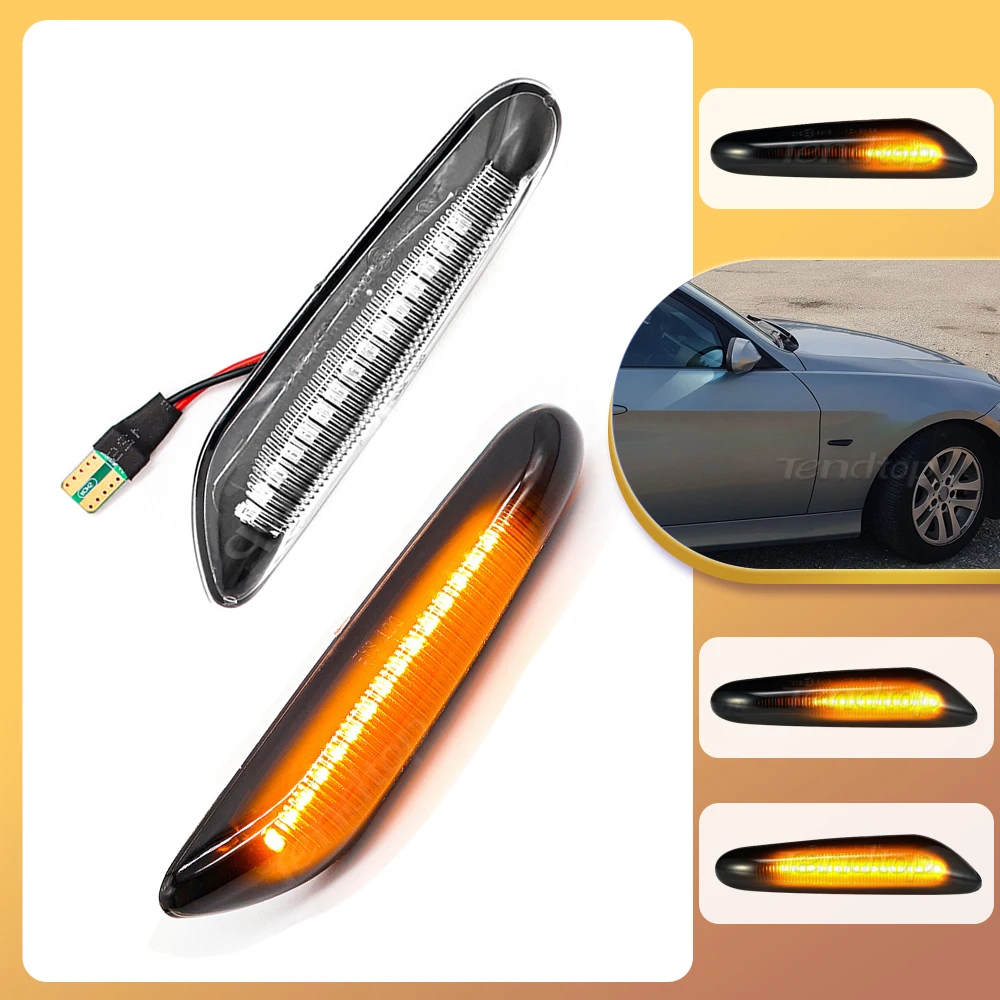 Sequential LED Flashing Dynamic Turn Signal Side Marker Light For BMW E60 E61 E87 E90 E91 E92 E93 E81 E82 E88 E46 X3 E83 X1 E84