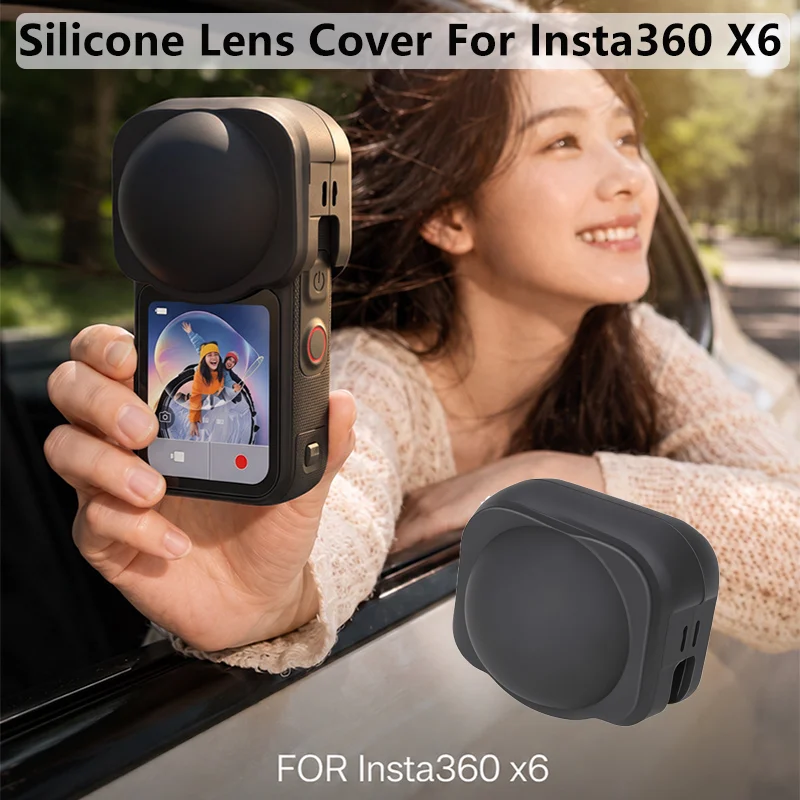 For Insta360 X6 Camera Lens Silicone Cap Dustproof Anti-scratch Protector Cover for INSTA 360 x6 Anti-fall Lens Guard Accessory