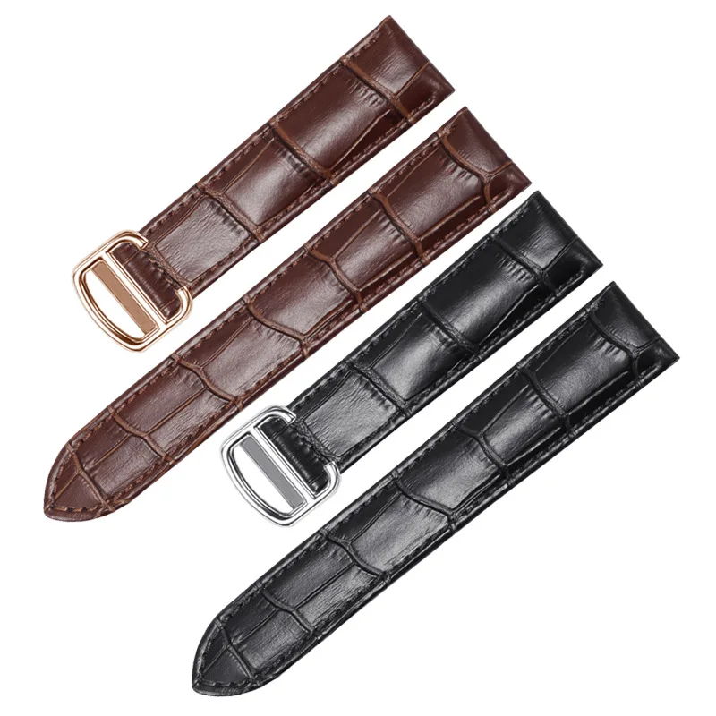 

Genuine Leather Watch Strap 16mm 18mm 20mm 22mm For Cartier Tank Solo For Men Woman Replace Watchbands