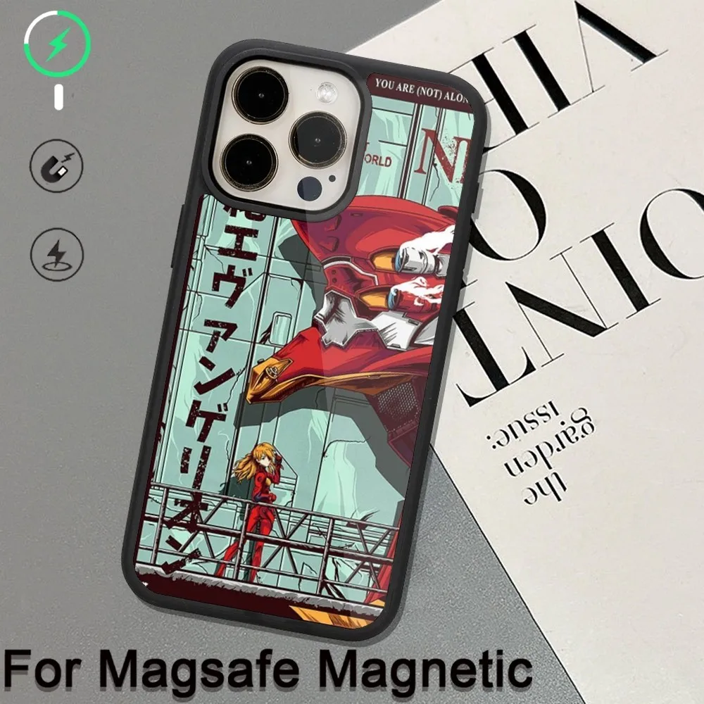 Cartoon Soryu Asuka Langley  Phone Case For iPhone 14 13 12 11 15 Pro Max Plus Magsafe Magnetic Cover