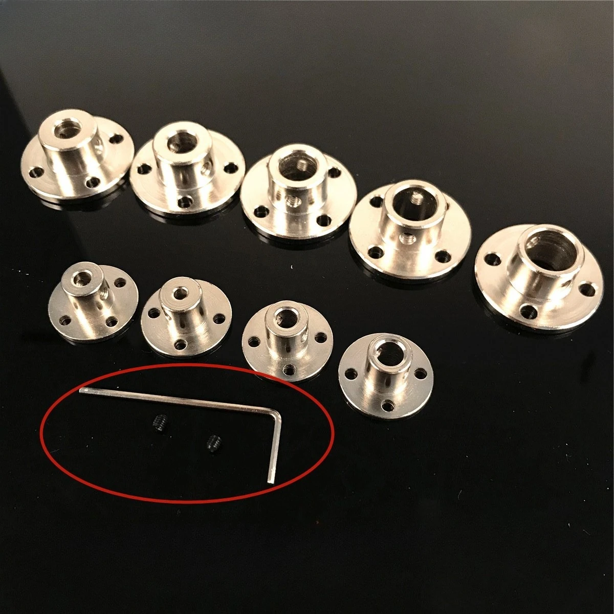 10pcs/lot Rigid Flange Coupling 3/3.17/4/5/6/6.35/7/8/10/11/12/14mm Motor Guide Shaft Coupler Connector
