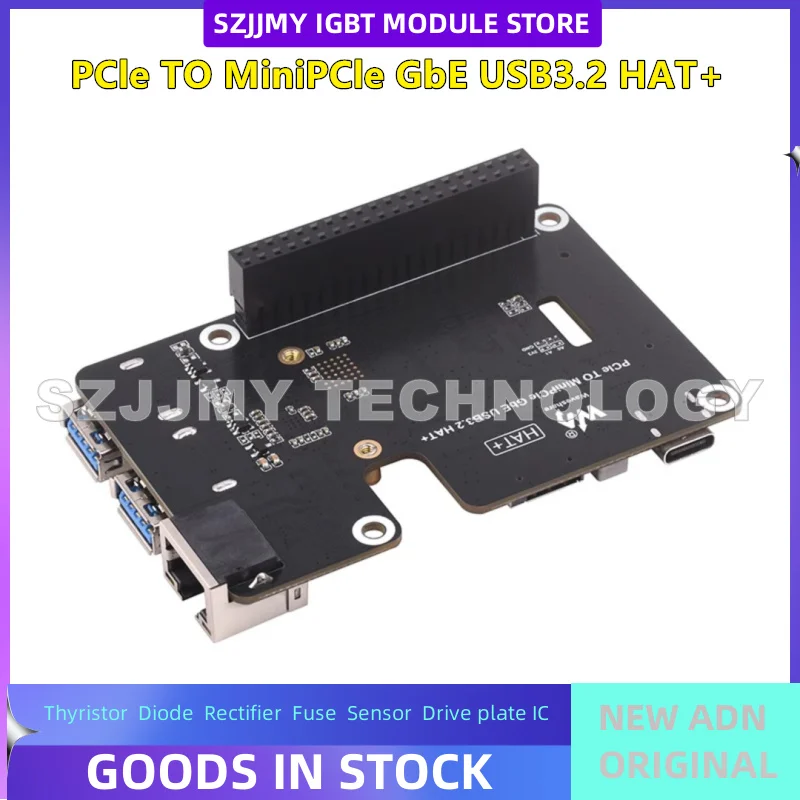 

Плата расширения Raspberry Pi 5-го поколения PCIe to MiniPCIe 4G с портом Gigabit Ethernet RJ45 Plug and Play
