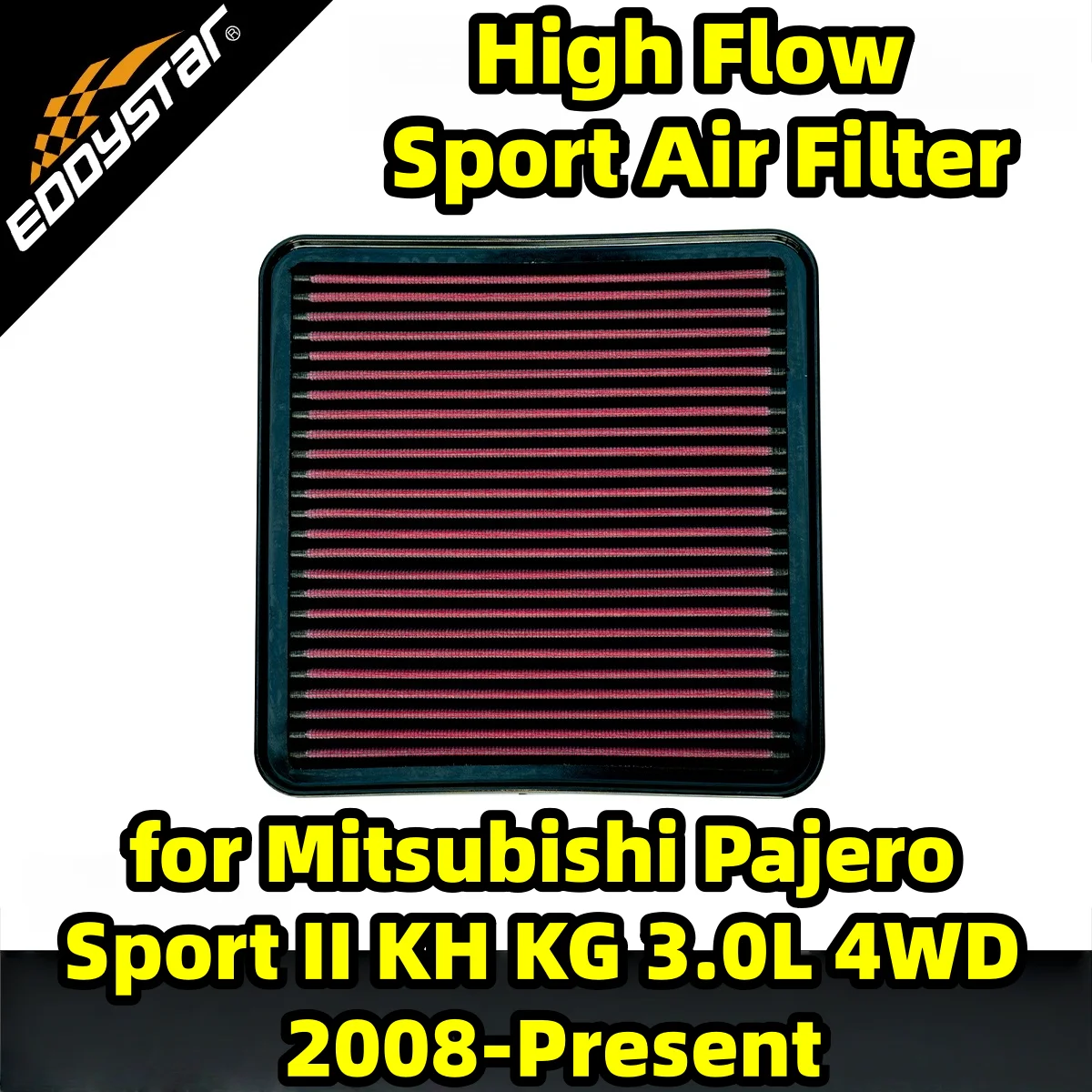 

High Flow Sport Air Filter for Mitsubishi Pajero Sport II KH KG 3.0L 4WD 2008-Present Washable Racing Intake Filters