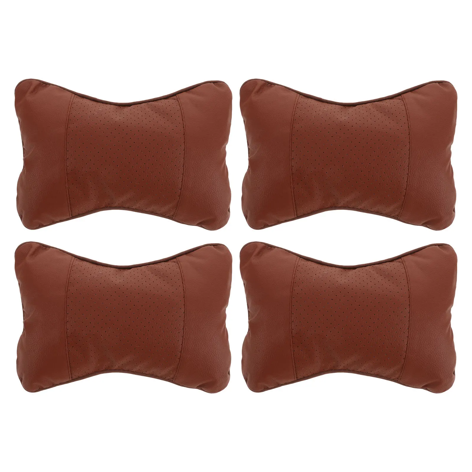

4Pcs Car Neck Pillow Seat Headrest Auto Neck Support Soft Breathable Cushion for Car Driving Traveling Passenger Drivers Brown