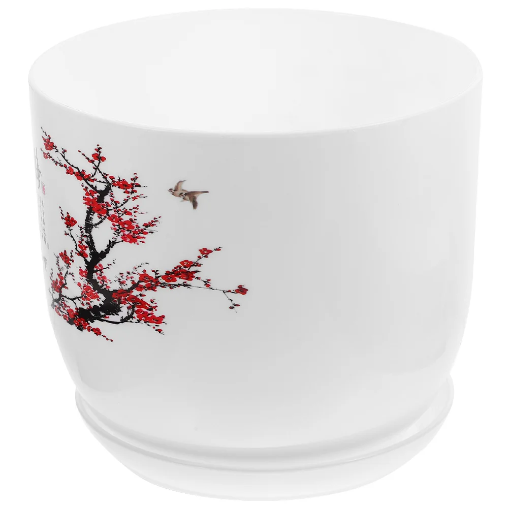 1Set Pot Tanaman Resin untuk Sukulen dengan Lubang Drainase, Nampan, Dekorasi untuk Rumah, Taman, Balkon, Indoor dan Outdoor