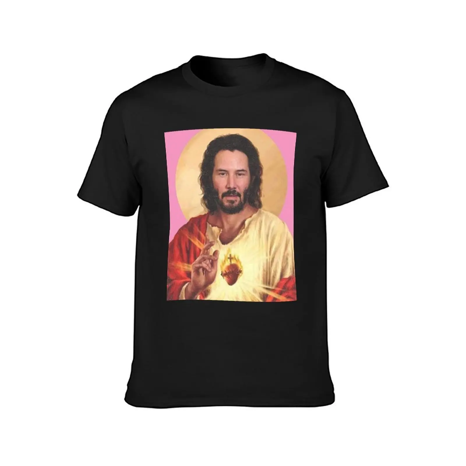 Keanu Reeves, Lord & Saviour T-Shirt korean fashion Short sleeve tee blacks oversized t shirt men