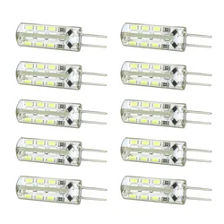 10pcs/lot Mini G4 1W DC 12V LED Light Bulb 24leds SMD3014 Warm Cold White Lamp Replace 10W 20W Halogen Lamp For Home Lighting